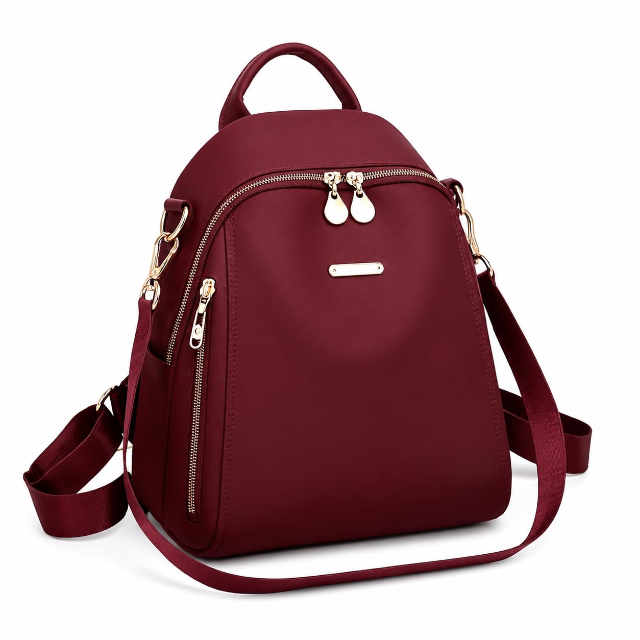 Stylish Women's Fashion Backpack Purses Multipurpose Design Handbags and Shoulder Bag (Multi Pocket Maroon_BZ)-image-42