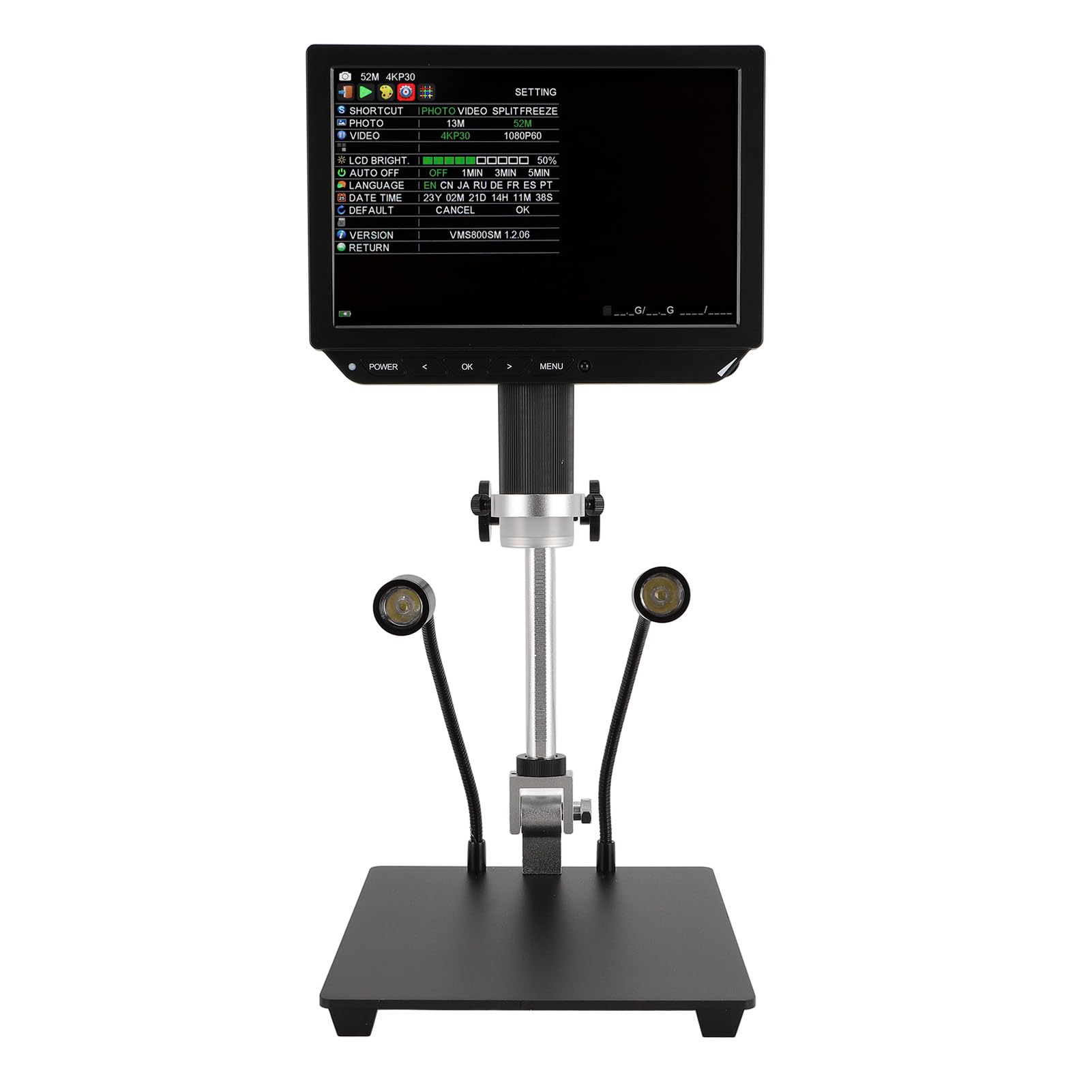 Generic Microscopio Digital Portátil con Pantalla LCD de 8 Pulgadas y Resolución 4K para Reparación y Aprendizaje de Electrónica, Ideal para Estudiantes