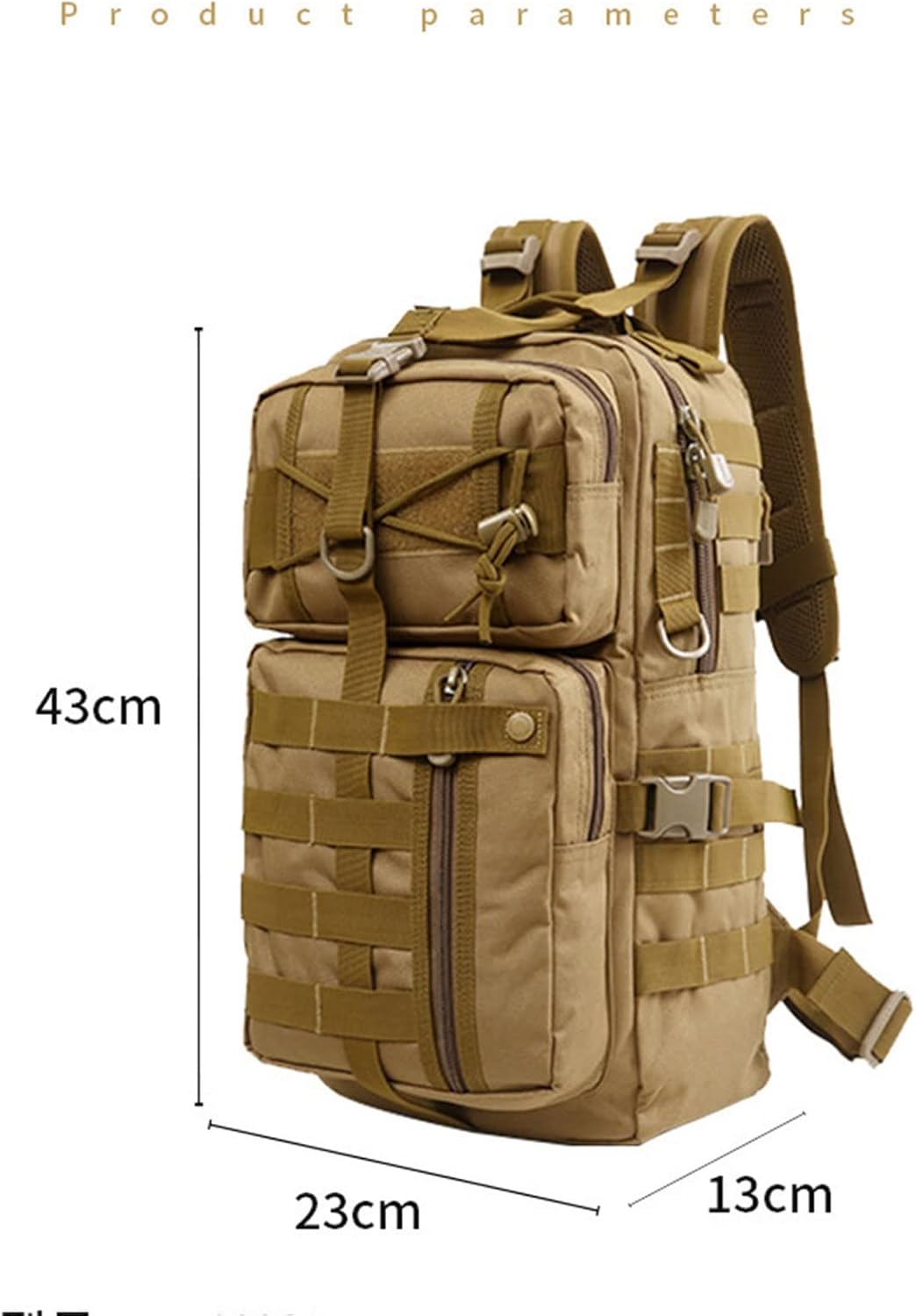 20Lキャパシティメンズアーミーミリタリータクティカルバックパック、防水アウトドアスポーツハイキングキャンプトラベルリュックサックバ