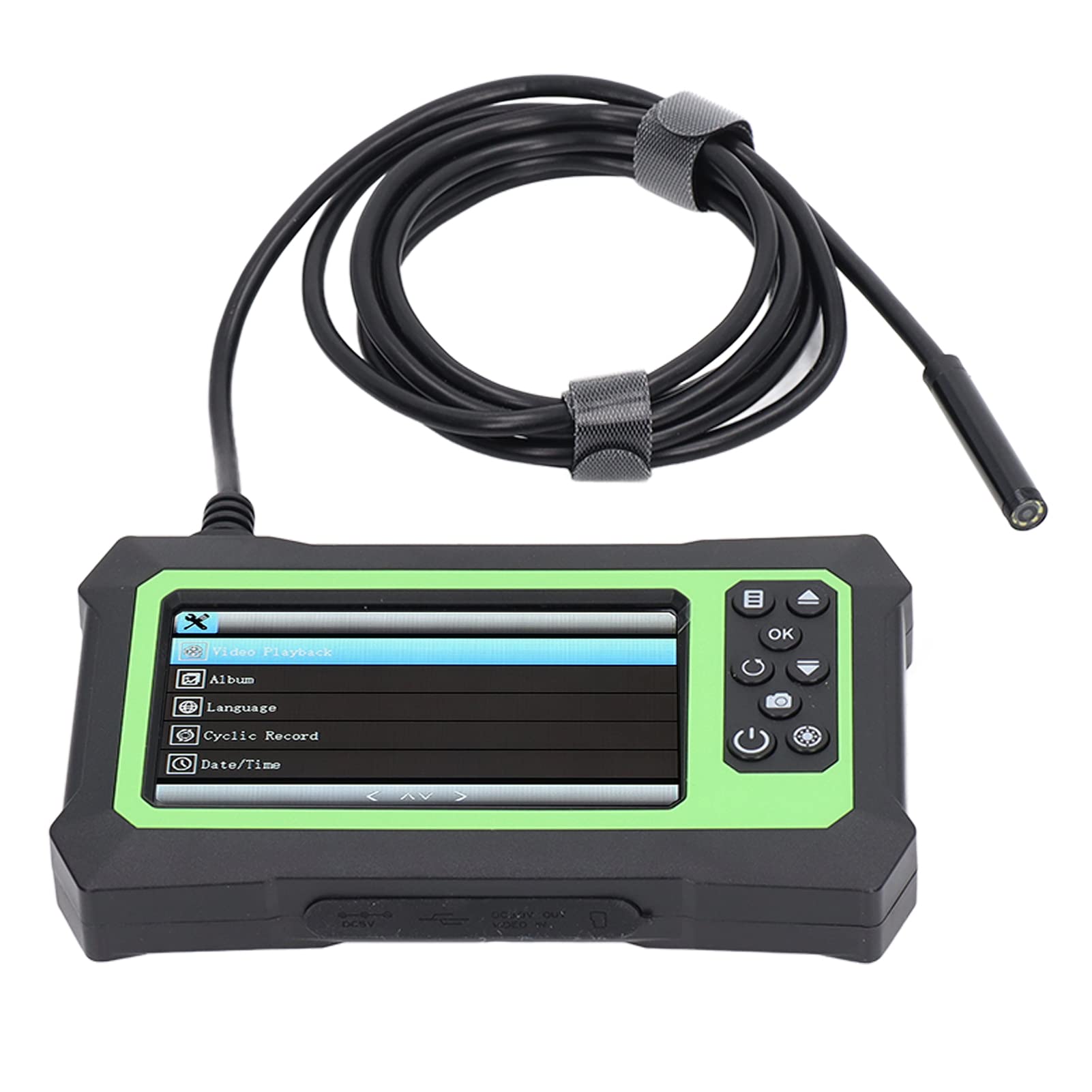 Endoskop Boroskop Endoskop IP67, Boroskop Wodoodporna Kamera Kanalizacyjna Obiektyw 8 Mm Ekran LCD 4,3 Cala Przemysłowa Kamera Endoskopowa do Inspekcji 1080P (GREEN)