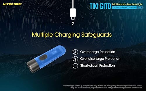 Miniatura 6 de Nitecore TIKI GITD BLUE - Keylight LED recargable - Alto CRI y LED UV - 300 lúmenes