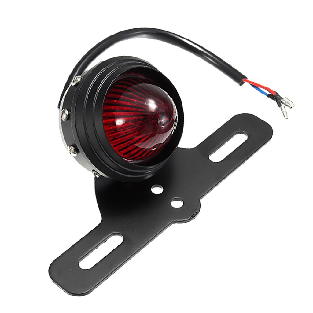 Moto 12V Fuex Arrière Tail Light Feux Stop LED Tailight Avec Support Plaque Immatriculation
