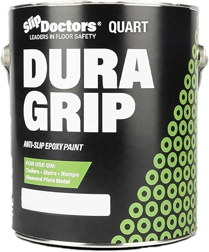 Miniatura 10 de Dura Grip - Pintura antideslizante (cuarto de galón, arena) para hormigón, madera, azulejos y metal, revestimiento antideslizante para pisos,