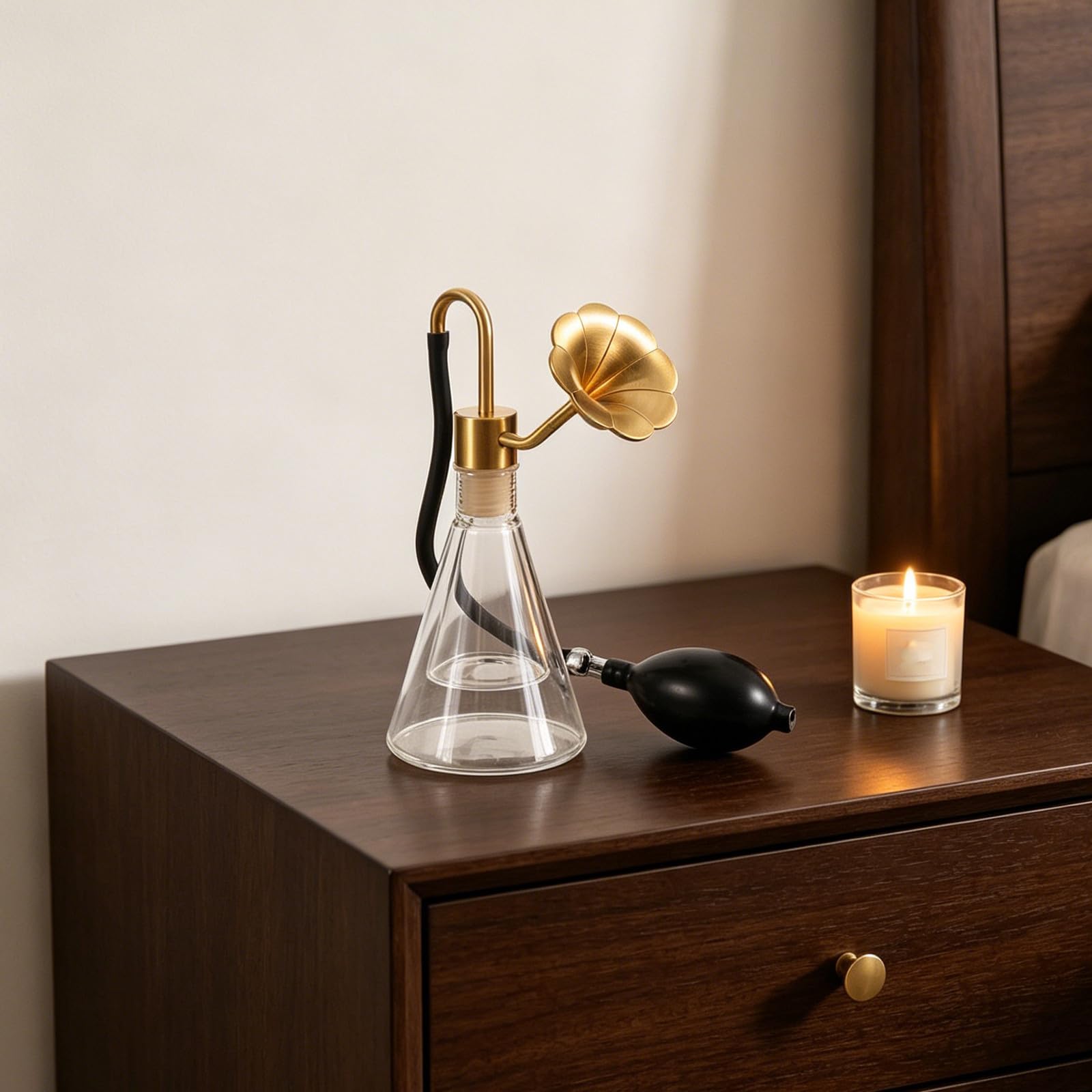 Cabilock Difusor Aromaterapia Goteros Estándar y Latón y Vidrio con Diseño Concentrador de Fragancia Incluye Bomba de Latón y Goteros Estándar para SPA y Áreas de Consulta