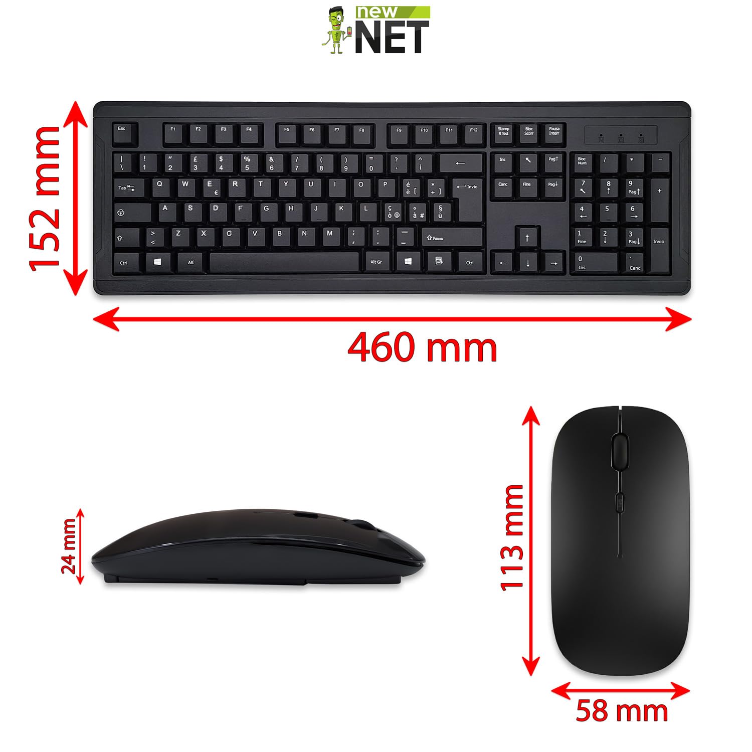 Kit Wireless USB Tastiera e Mouse, soluzione pratica per una postazione singola domestica o da ufficio, con periferiche leggere e facili da installare per un setup immediato