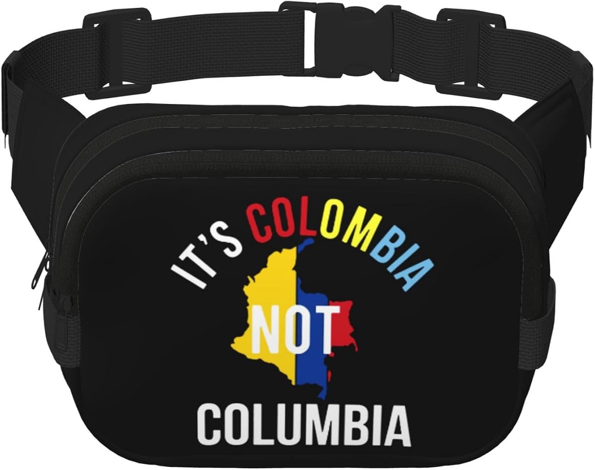 It's Colombia Not Columbias Riñonera para hombres y mujeres Riñonera con correa ajustable para entrenamiento al aire libre Viajes Casual Correr Senderismo Ciclismo