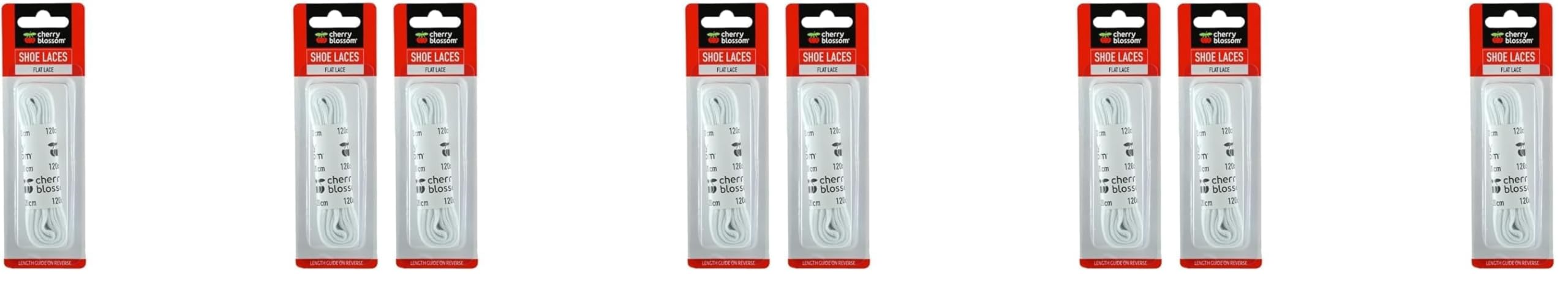 Cherry Blossom Flat Shoe Laces | White | 120cm | Essential footwear accessory for shoes and boots