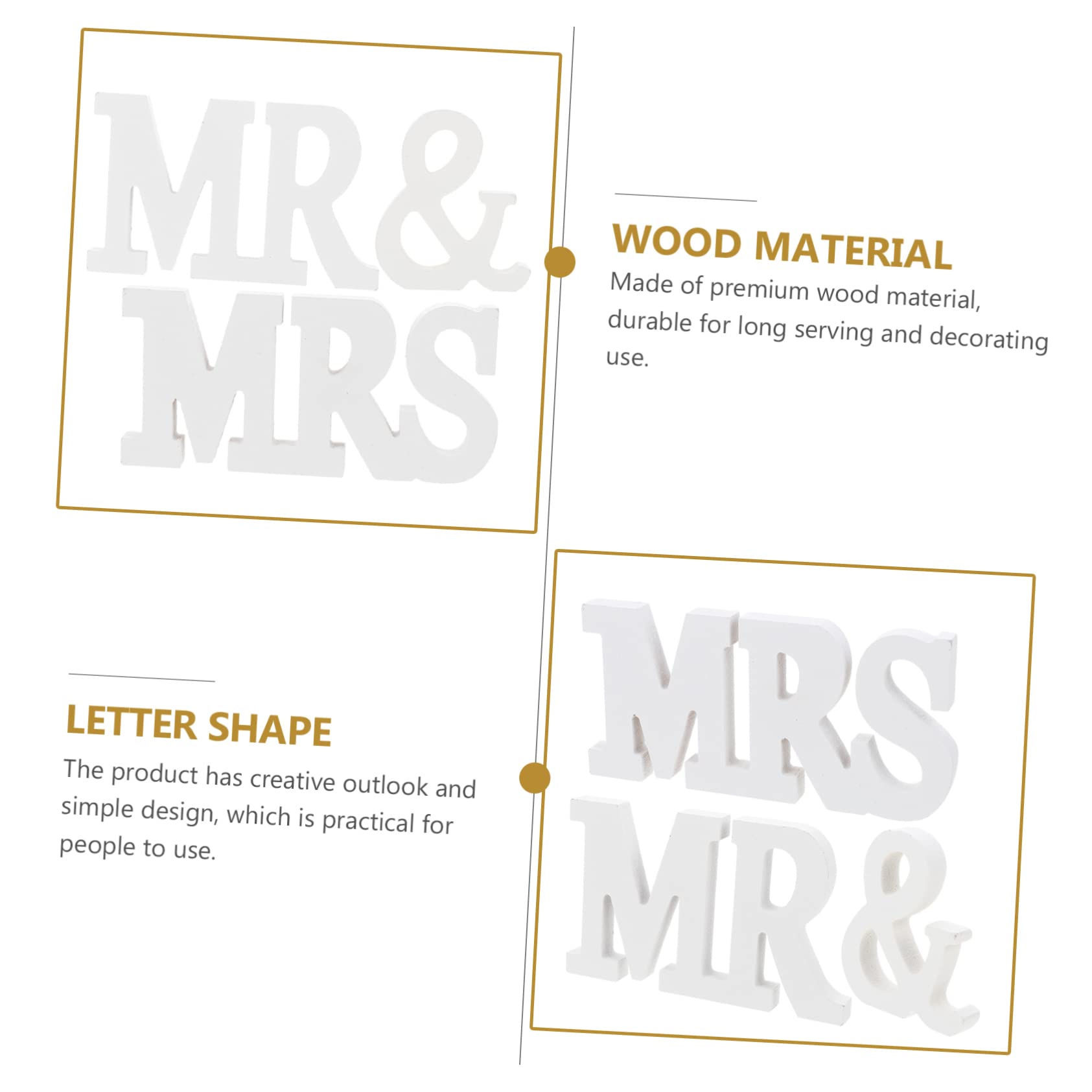 Cabilock Wooden Sign Adornment 3pcs Letter Ornaments Decorative Letter Craft Home Decor