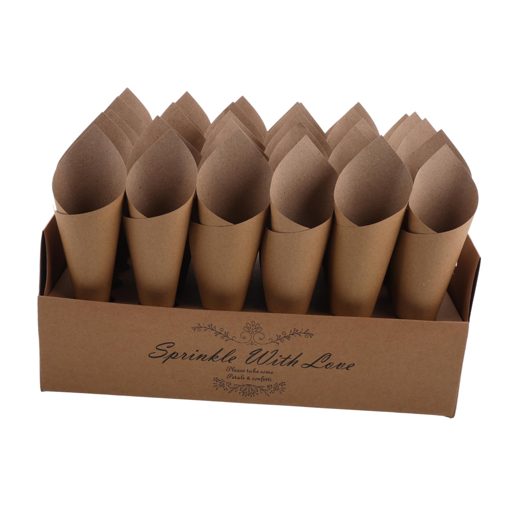 LALAFINA Paper Cone Cups Wedding Confetti Paper Cones Box Confetti Cone Holder Tray Party Decorative Set