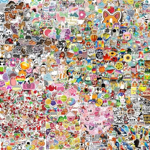 300-1000 pcs/Set Random Blind Bag No Theme No Repeated Cute Stickers Pack for Kids Teens Adults Waterproof Stickers for Water Bottle Laptop Scarpbook Skateboards Gift/Deco (300)