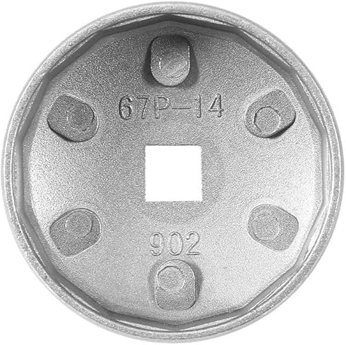 Miniatura 5 de Llave de filtro de aceite de 14 flautas de 2.638 in – Keenso 902 Llave de filtro de aceite de aluminio para automóvil, herramienta de extracción de