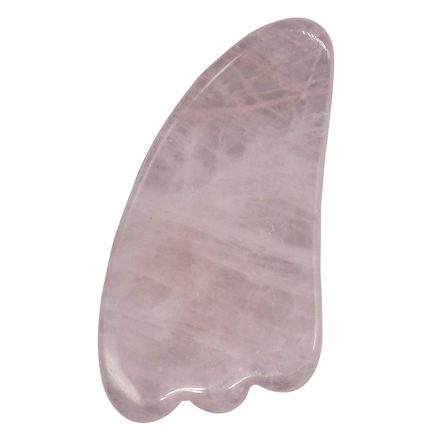 Ladista GSB-HZ-7-2 Gua Sha Scraping Massage Tool for Facial Glow, Blood Circulation, Natural Jade Stone Removes Toxins, Prevents Wrinkles, Boost Radiance of Complexion (1 Pc, Light Pink)