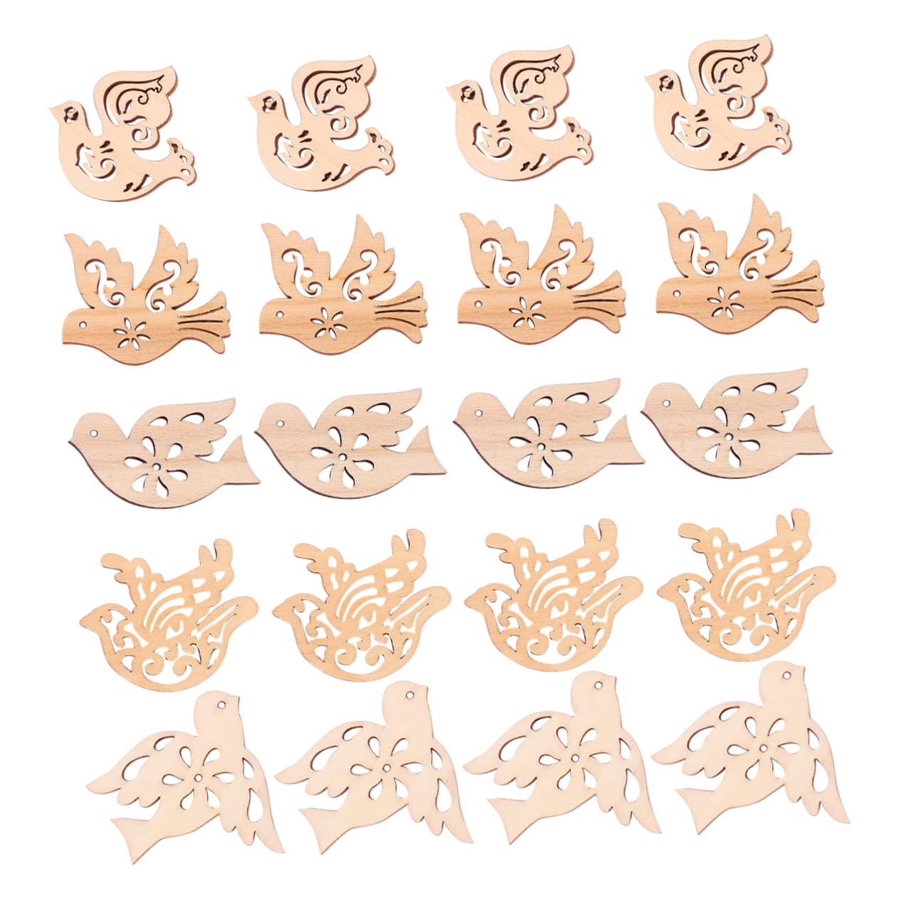 Tofficu 20 Piezas DIY Dibujo Pájaro Viruta De Madera Palomas Para Manualidades Pequeños Juguetes Para Pájaros Hueco En Pájaros DIY Graffiti Pájaro Juguete DIY Chip De Pájaro De