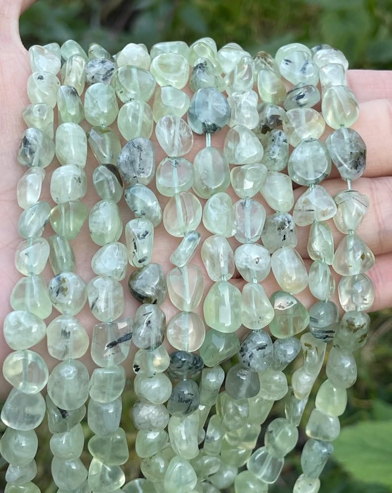 Perles de préhnite 6mm pierre précieuse pour bracelet et collier DIY