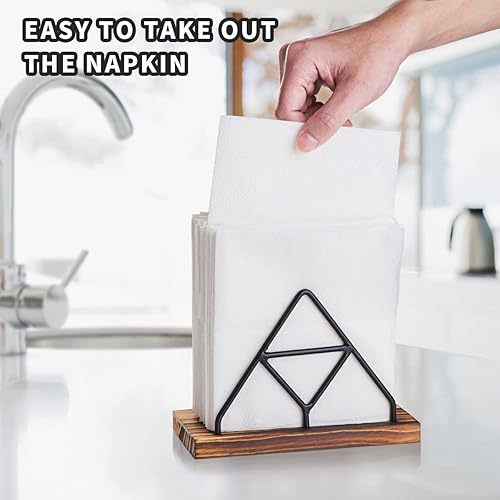 Miniatura 5 de Servilletero para mesa, dispensador de servilletas con alambre de metal negro para decoración moderna de granja, decoración de restaurante y cocina