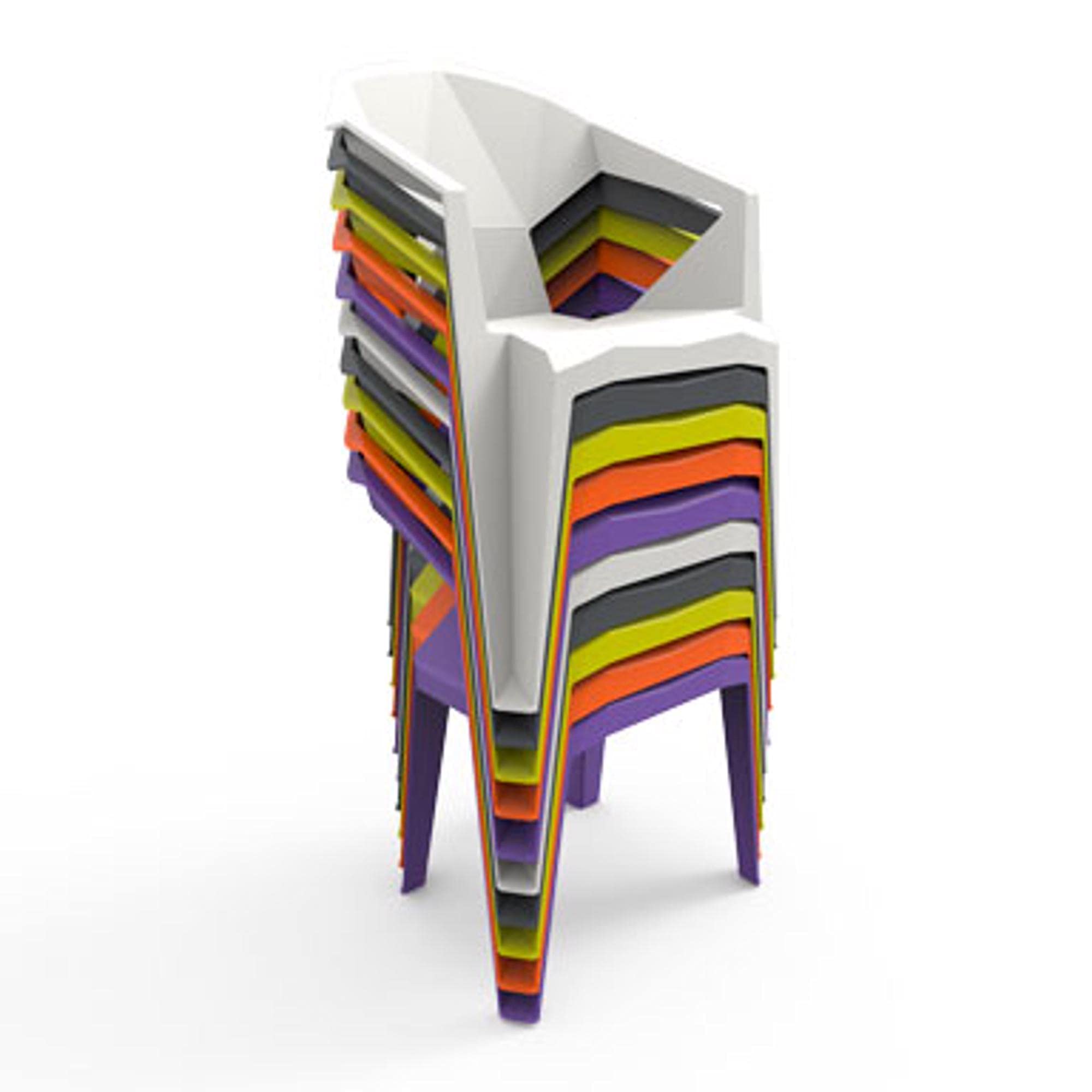 garbar Delta Set 4 Silla con Brazos Exterior | jardín, terraza, balcón, Picnic, Camping, Catering, Eventos, reuniones | diseño, Ligero, apilable | Blanco