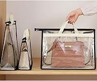 Vista 3 de fazhongfa 6 bolsas para el polvo para bolsos, organizador de almacenamiento de bolsos transparentes, no tejidas, bolsa colgante con cremallera y asa