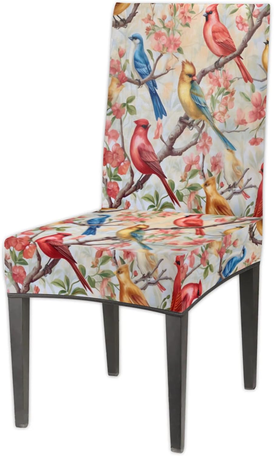 QsirBC Bird Branches Colorful Stretch Dining Room Chair Covers Set of 6 Chair Slipcovers Removable Washable Kitchen Seat Covers Chair Protectors for Hotel Party Wedding