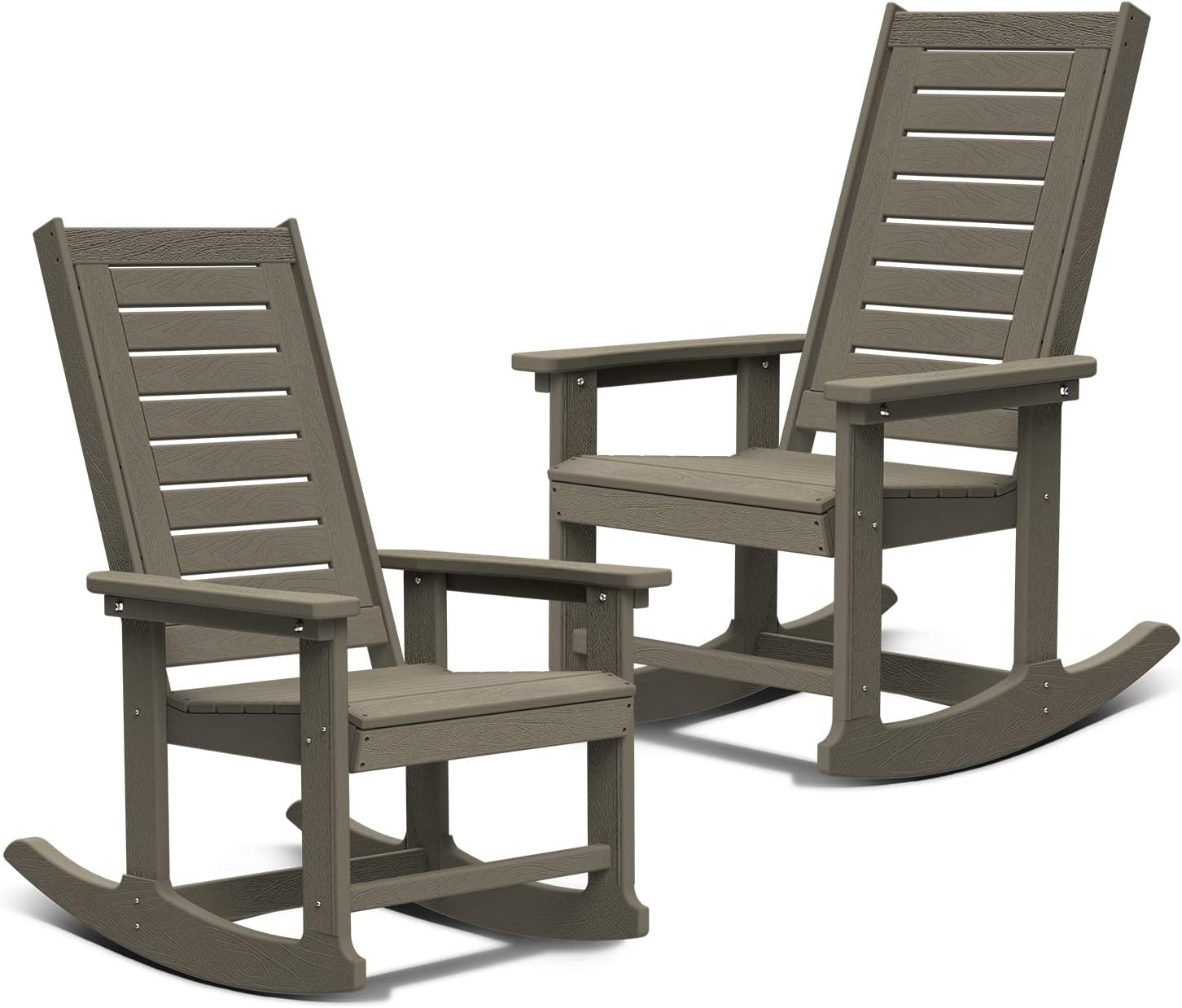 Amazon.com: BRIOPAWS Patio Rocking Chair Wood Grain Set of 2, All ...