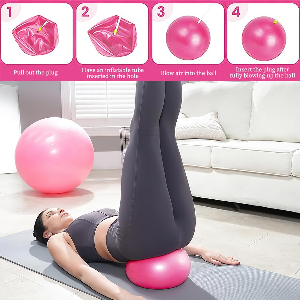 Pilates Set, 11 Teilige Pilates Zubehör, Yoga Set Mit Yoga Gurt Widerstandsring, Pilatesball, Stärken des Rumpfes Und Fitness, Für Bauch Beine Po Heimtraining Und Studio-Workout