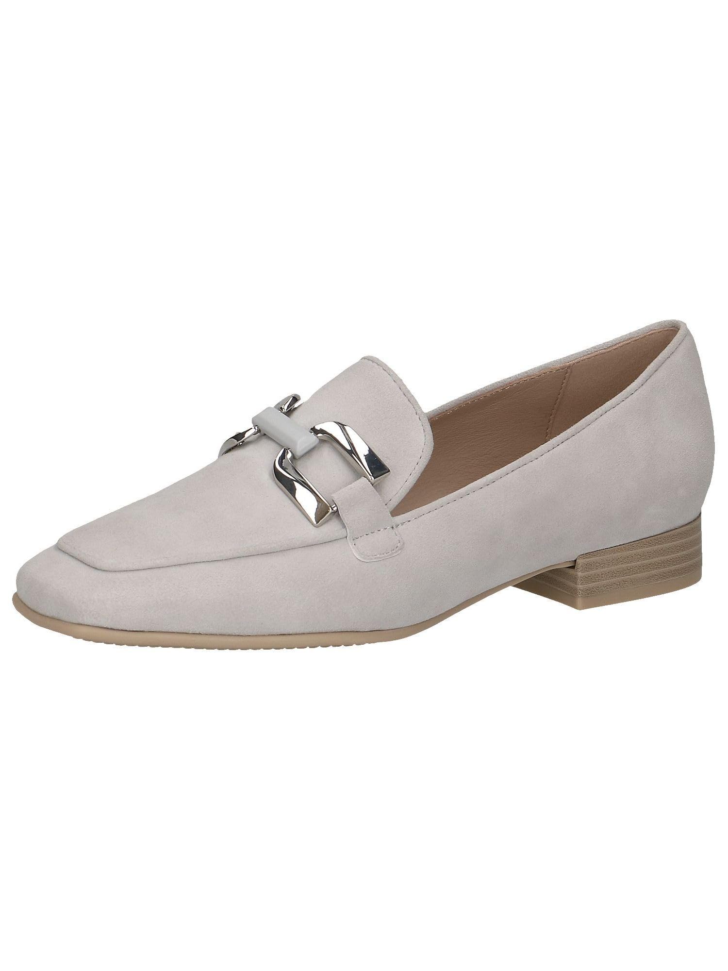 CAPRICE Women's Leather Loafers with Heel Elegant, Gray (Arctic Suede), 4 UK