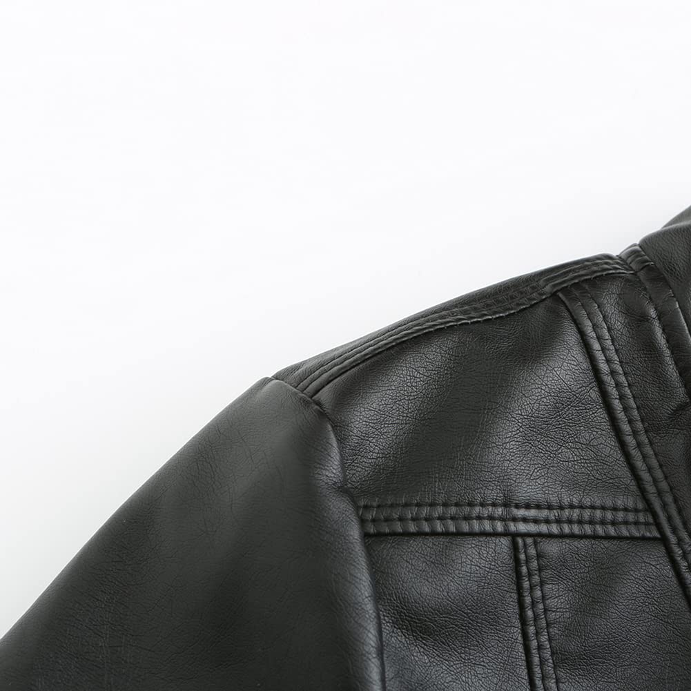 YYNUDA Giacca da donna elegante in ecopelle con zip su moto corta PU Moto Biker Outwear aderente cappotto sottile