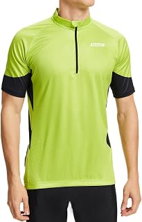 ASTRYON Men's Short Sleeve Cycling Jersey UPF Half-Zip 3+1 Pockets Breathable Quick-Dry Moisture Wicking