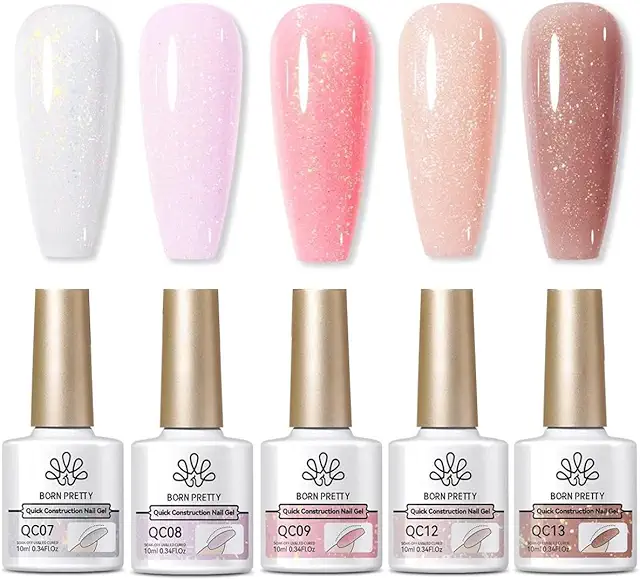 Biab Builder in a Bottle Set - 5 Pieces for Strong Nails (07/08/09/12/13, 15ml)