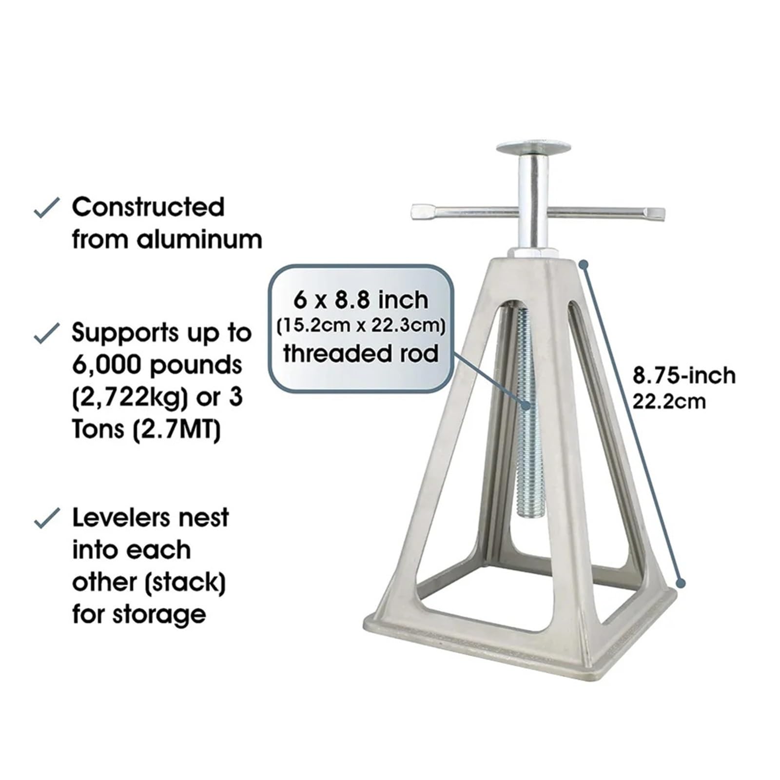 Martinetti stabilizzatori per camper, telescopici da 11-17", per rimorchi da viaggio, camper, barche, confezione da 4 supporti di livellamento