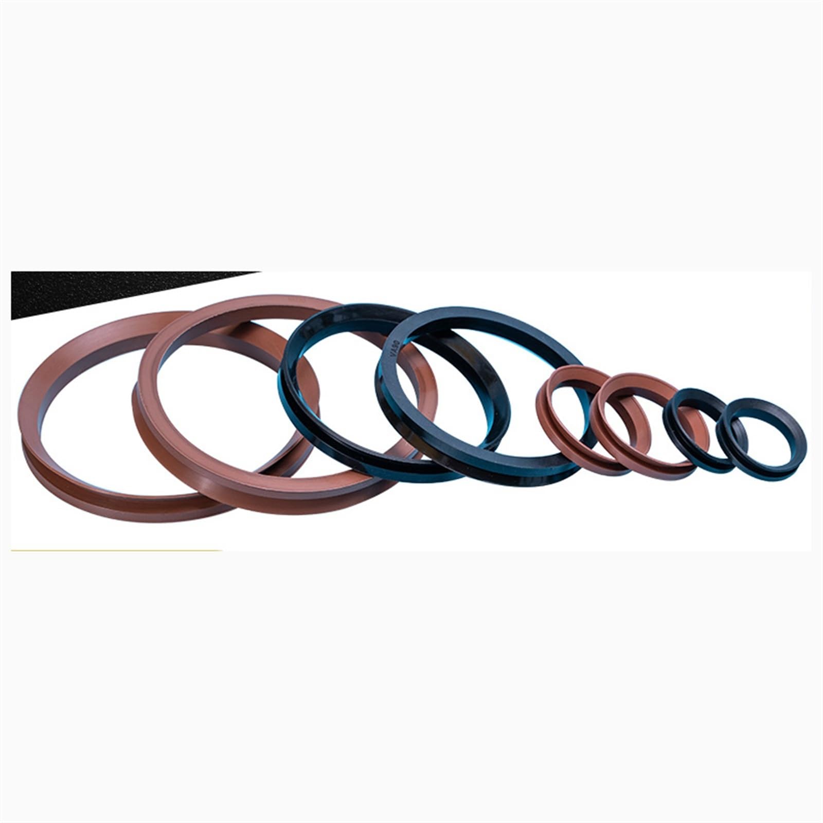 Anillo de sello de agua VA/VD, caucho de flúor de 3-200mm, caucho de nitrilo, resistente al desgaste, impermeable y a prueba de aceite, anillo de sello giratorio en forma de V (Color : FKM-Brown, Ta