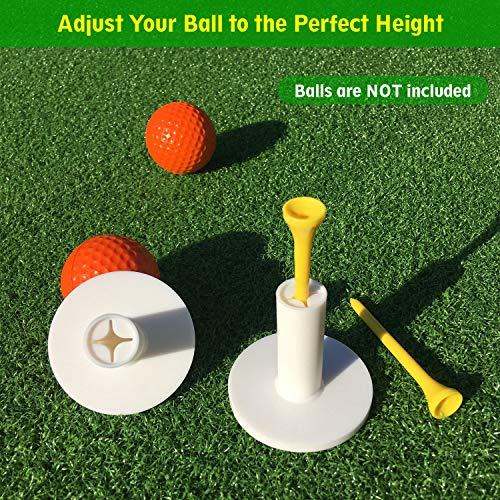 SkyLife Golf Rubber Tee Holder Set 2inch 4 Count for Driving Range Golf Practice Mat (2in 4count) - Thumbnail 4