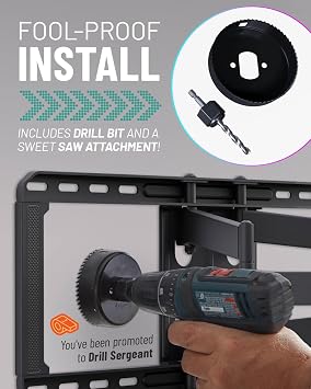 ECHOGEAR in-Wall Cable Management Kit for Power & Low Voltage Cords Hide TV Wires Behind the Wall Includes 3.75 Diameter x 3.25 Depth Modules, 6ft Extension Cord, Drywall Hole Saw Attachment