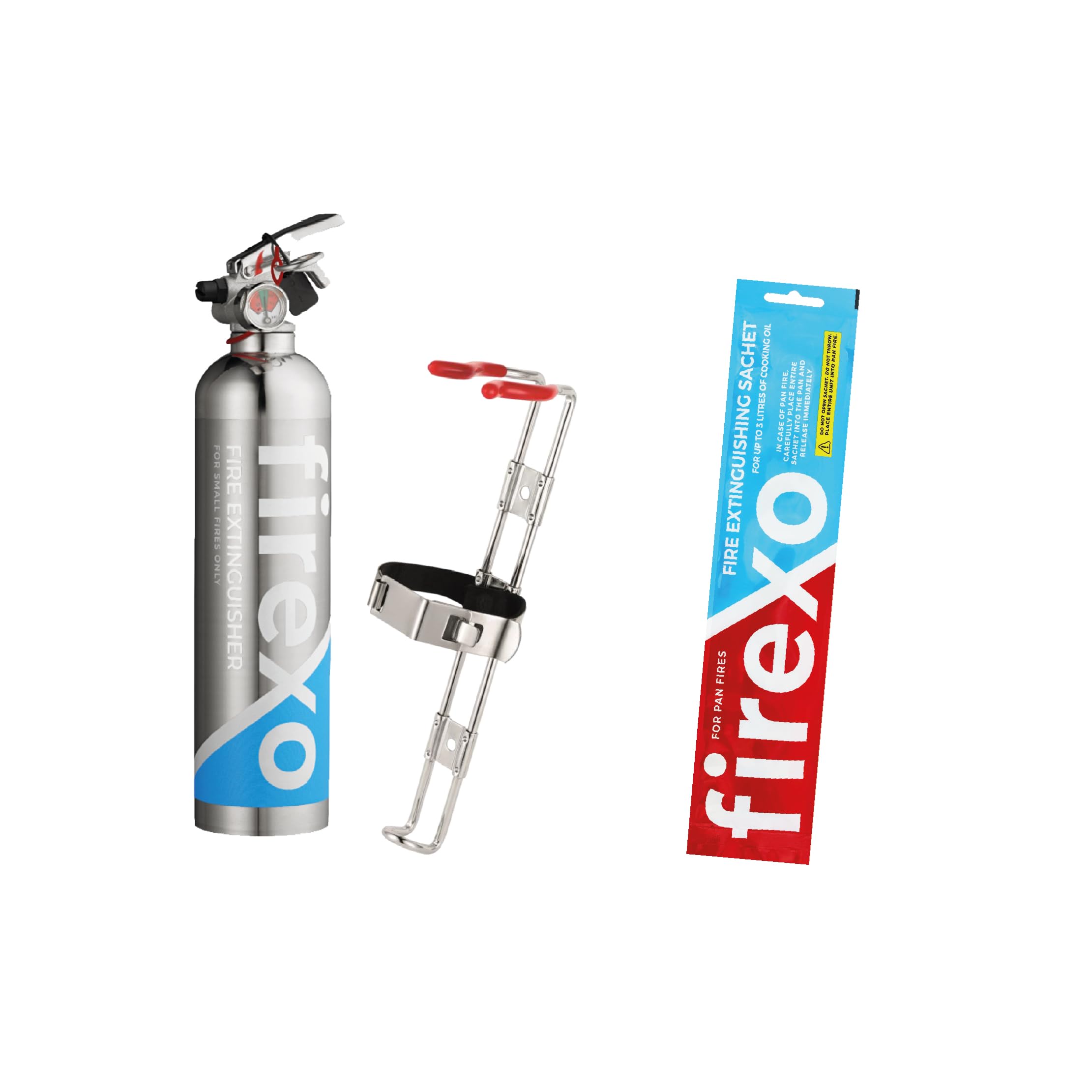 Firexo extintor de Incendios pequeño Firexo (500 ml) y bolsita de extintor de Incendios en Cacerola, Paquete de extintor Multiusos para Todos LOS Incendios
