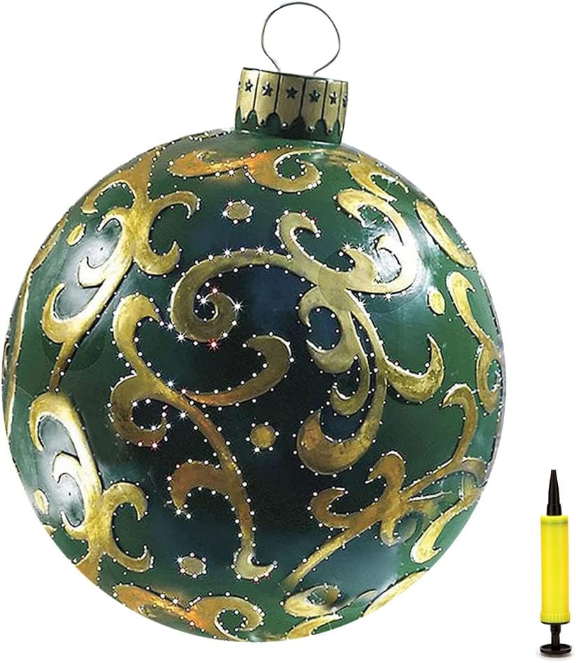 KKPLZZ Inflatable Christmas Bauble Decoration 60 cm Giant Christmas Baubles Outdoor Decor Large Christmas Baubles Ornaments for Christmas Holiday Decoration