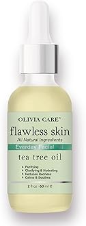 Olivia Care Flawless Skin Everyday Facial Oil – 100% Natural Tea Tree Oil – Lightweight & Hydrating – for Smooth, Nourished, and Radiant Skin – 2 fl oz