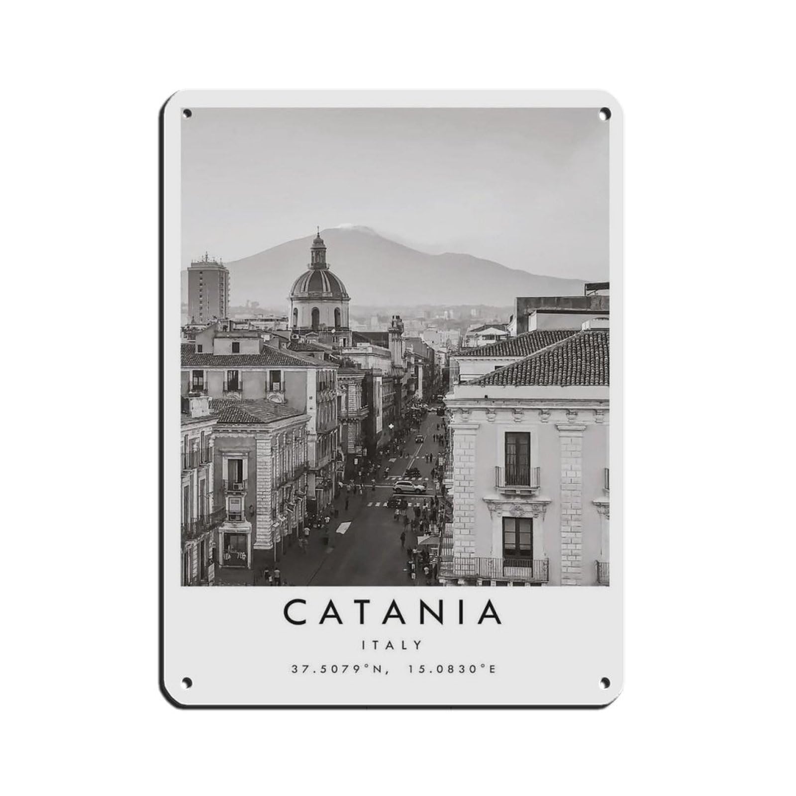 Catania Travel, Catania Poster Retro Poster Metal Tin Sign Chic Art Retro Iron Painting Bar People Cave Cafe Family Garage Poster Wall Decoration 12x16inch(30x40cm)