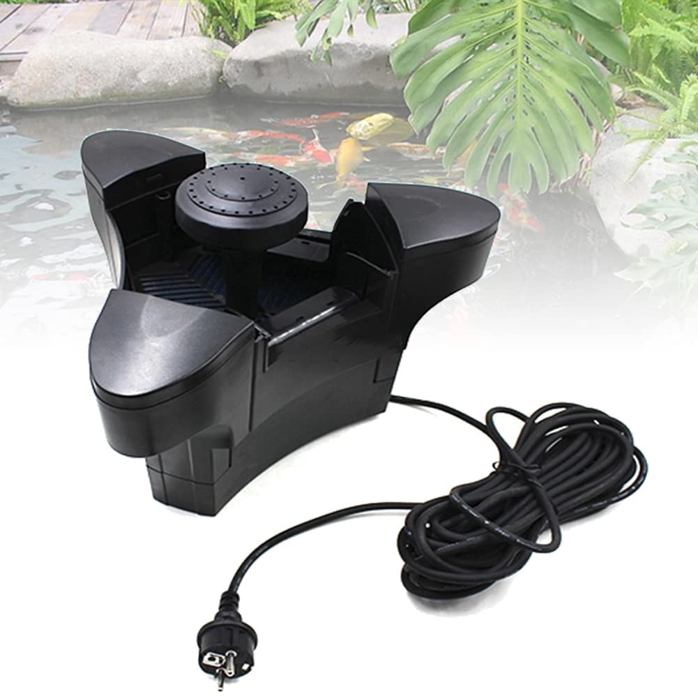 YUNYN Smaltitore di rifiuti per laghetti, Skimmer Galleggiante per laghetti, Robot Skimmer per Piscine con 3 modalità di Fontana, filtri per acquari, Spugna filtrante ed estrattore di superfici per