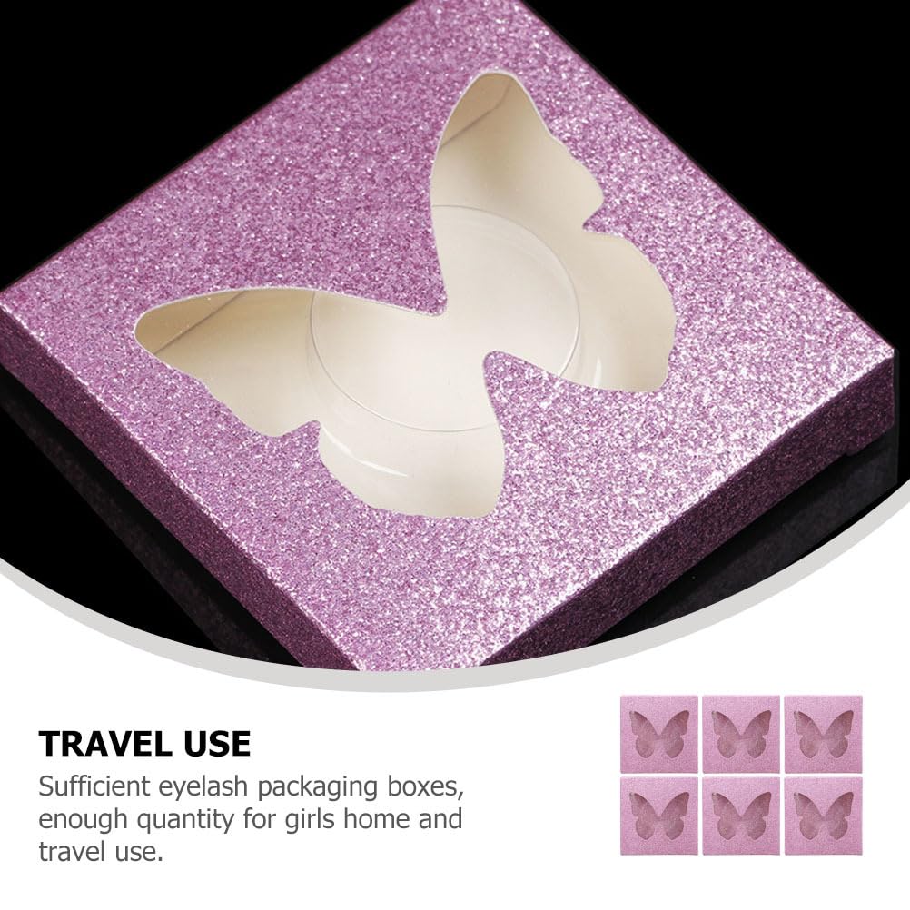 Square Eyelash Box with Lash Tray Butterflies Design 10-Pack False Eyelash Cases Compact Storage Organizer 2.83X2.83X0.47In Packaging for Makeup Lovers