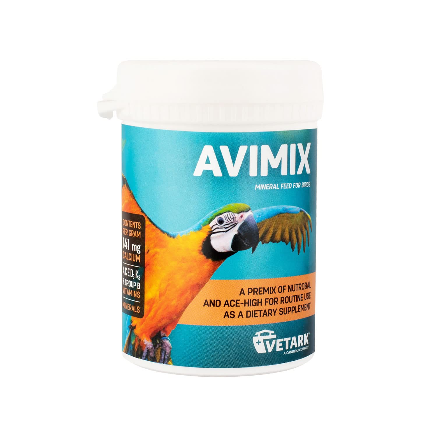 Vetark Avimix Powdered Vitamin & Mineral Supplement for Pet Birds & Parrots 50g