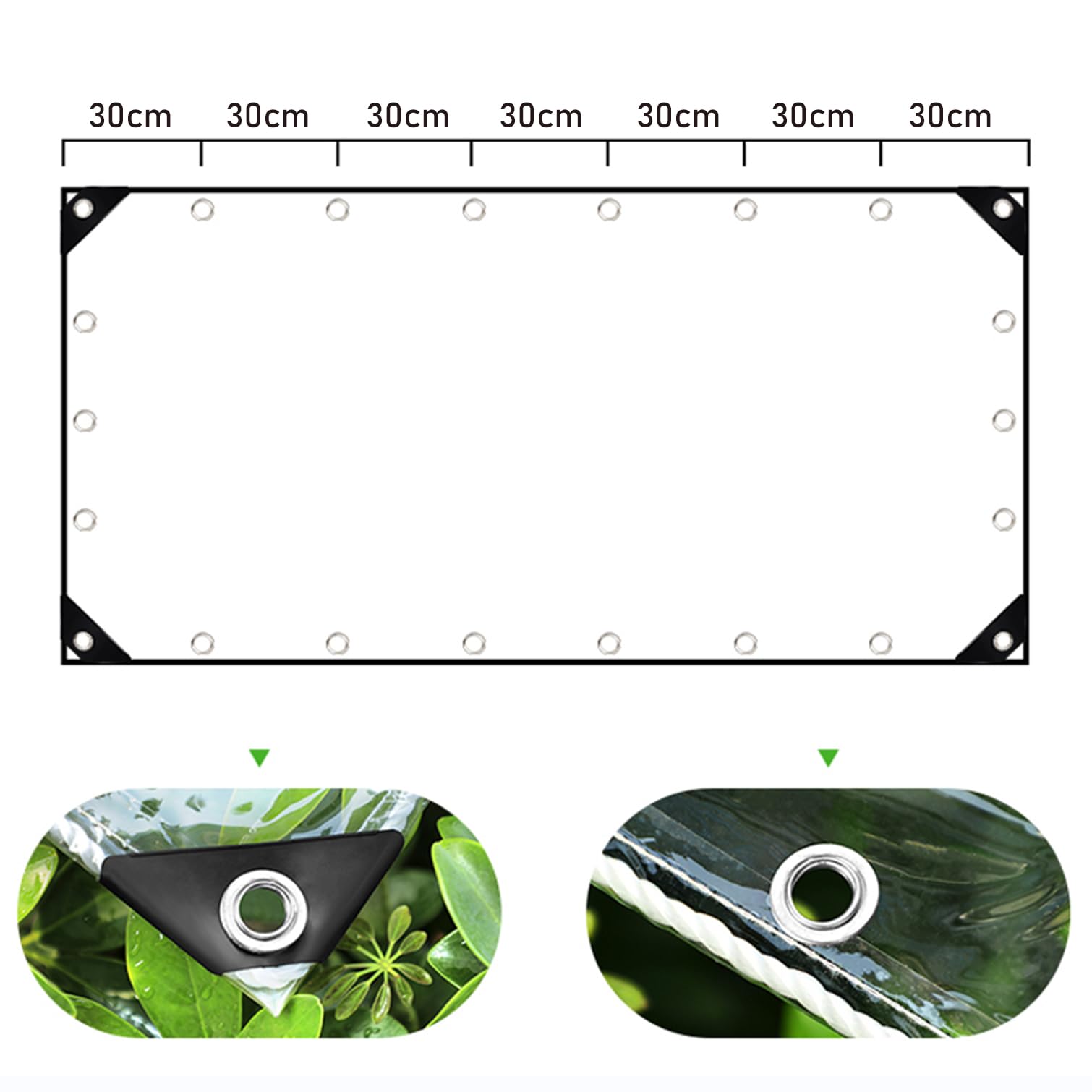 Telo impermeabile per esterni, 160 x 230 cm, in PVC, per pellicce da giardino, serra, resina UV, resistente agli strappi, pieghevole, con occhielli, personalizzabile, resistente alle intemperie