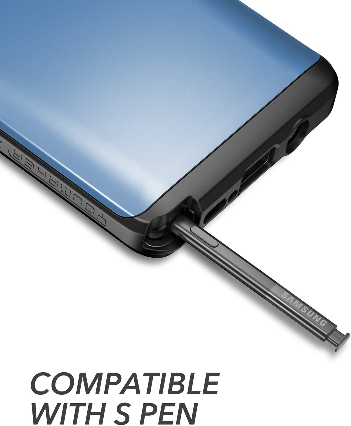 YOUMAKER Case for Galaxy Note 9, Full Body Heavy Duty Protection with Built-in Screen Protector Shockproof Rugged Cover for Samsung Galaxy Note 9 (2018) 6.4 Inch - Blue/Black