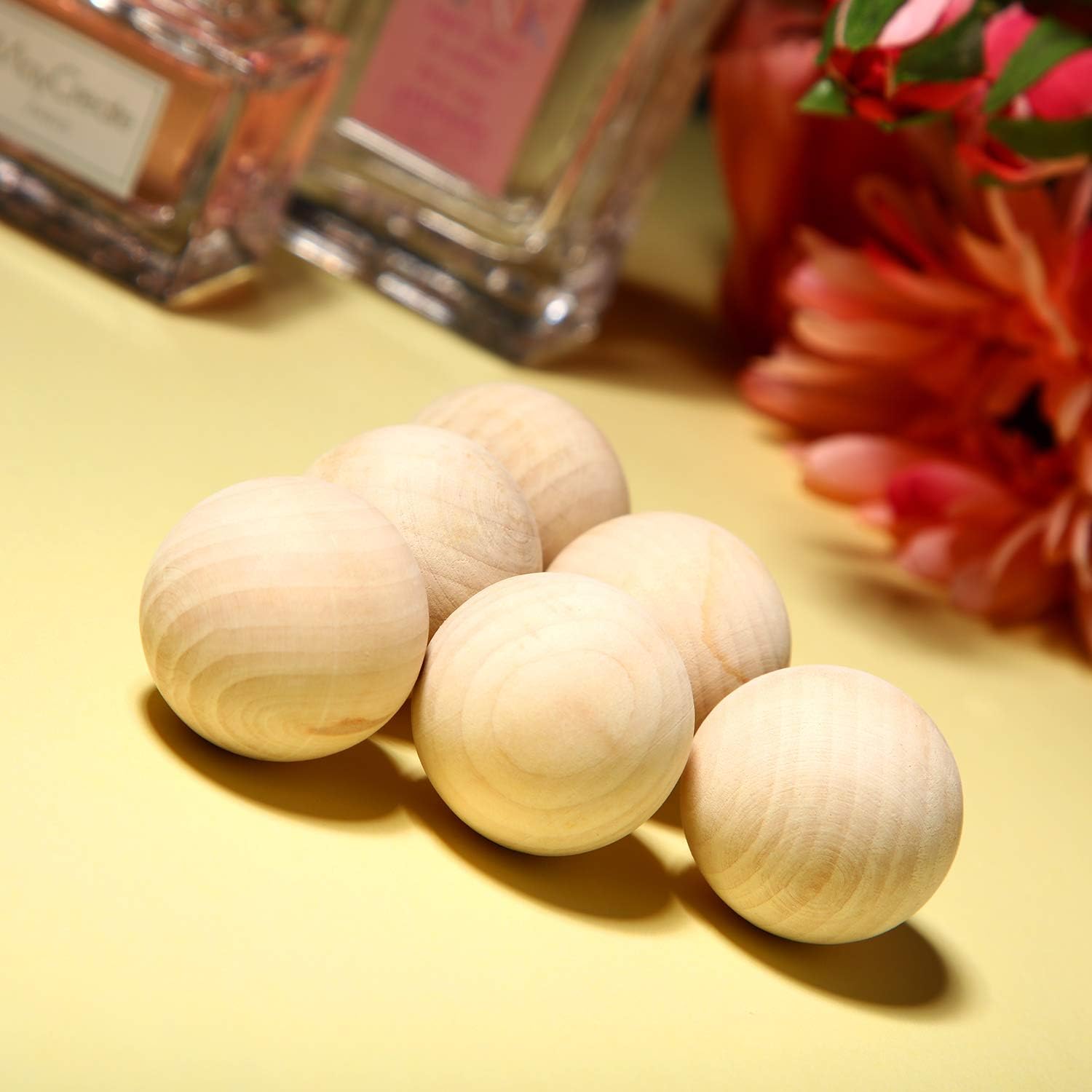 Blulu 88 Pieces Round Wooden Balls for Craft 5 Sizes Unfinished Round Natural Balls for DIY Craft Projects Jewelry Making - Image 6