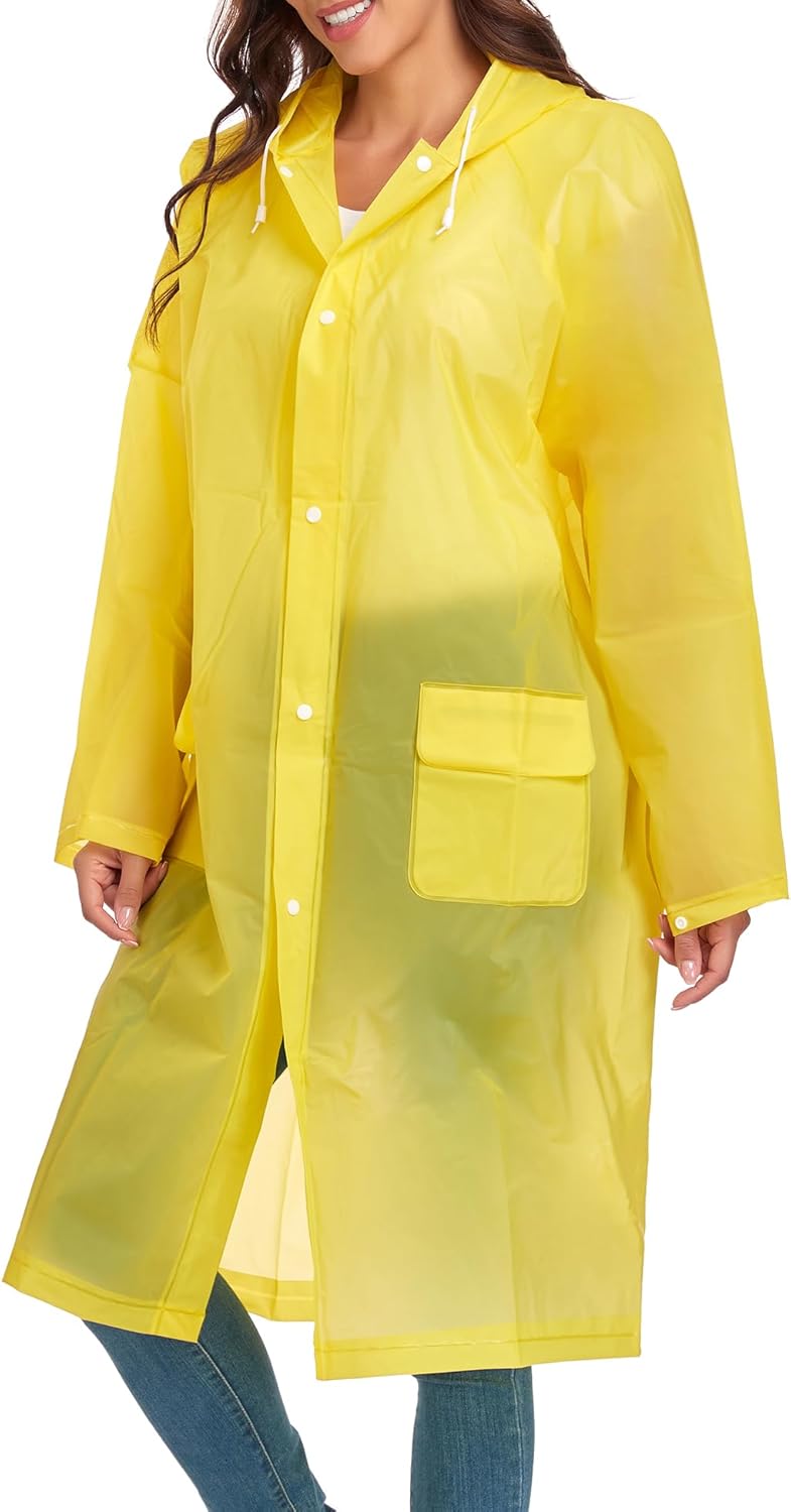 Raincoats For Women Men Reusable Portable Waterproof EVA Long Rain Ponchos with Hoods - Image 4