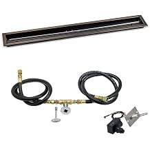 60"x 6" Linear Channel Oil Rubbed Bronze Drop-in Pan with Spark Ignition Kit - Natural Gas
