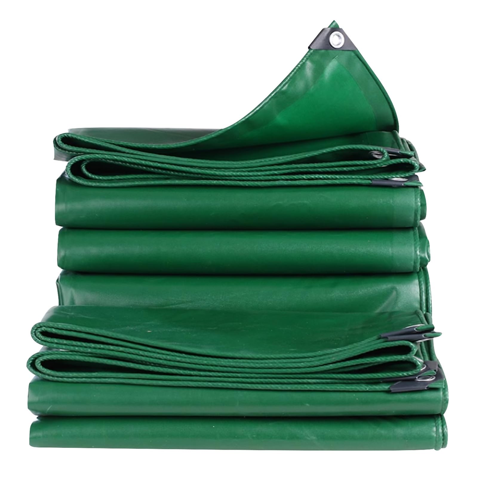 Lona verde de PVC impermeable con ojales reforzados para proteger el patio