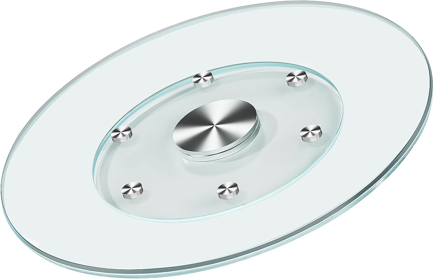 35" Large Lazy Susan for Dining Table Kitchen Glass Turntable with Aluminum Alloy Bearing, Smooth Swivel 35 inches