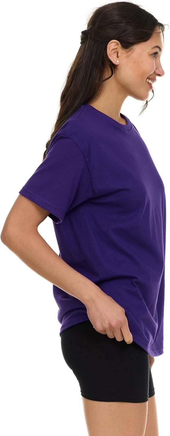 BILLIONHATS 6 Pack Womens Cotton T-Shirts, Crew Neck Short Sleeve Baggy Loose Tops Tees Color Assorted - Image 4