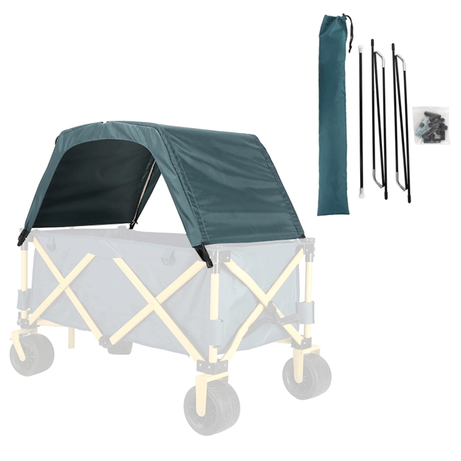 Housse d'auvent pliable amovible et portable pour chariot de jardin extérieur