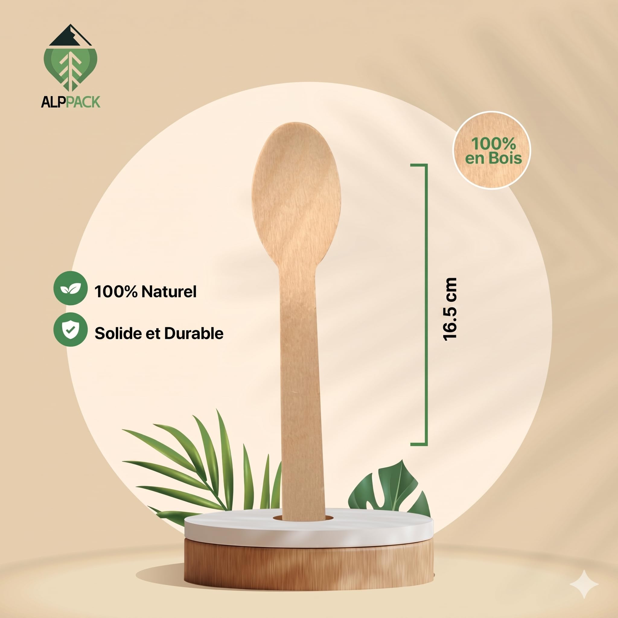 Cucharas desechables de madera de abedul 16 cm - Juego de 1000 cucharas de mesa naturales, cubiertos desechables para catering, catering, boda, buffet y recepción