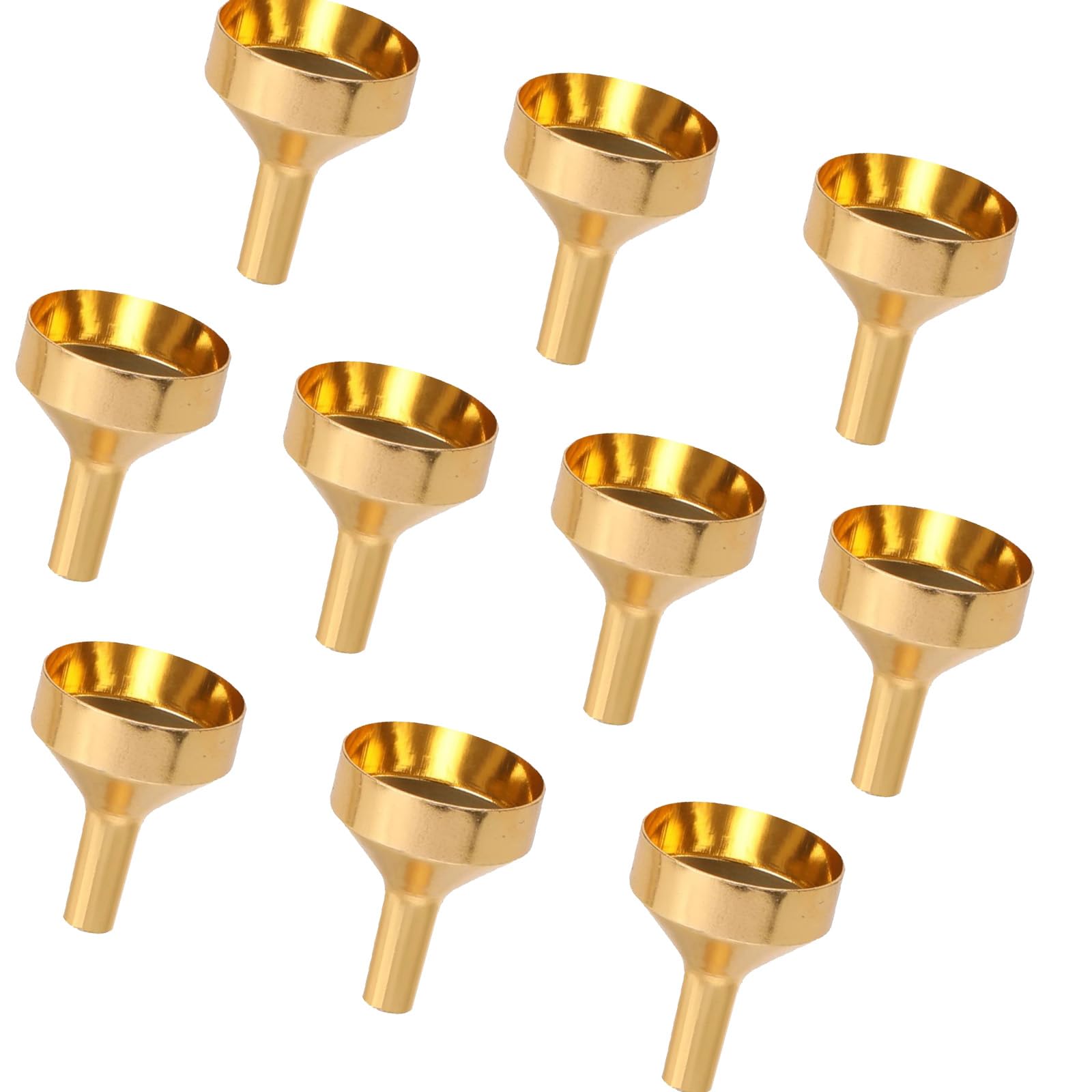 MICFENY Pack of 10 Small Metal Perfumes Funnel Kitchen Funnel Filling Funnel for Easy Transfer and Filling into Small Bottles